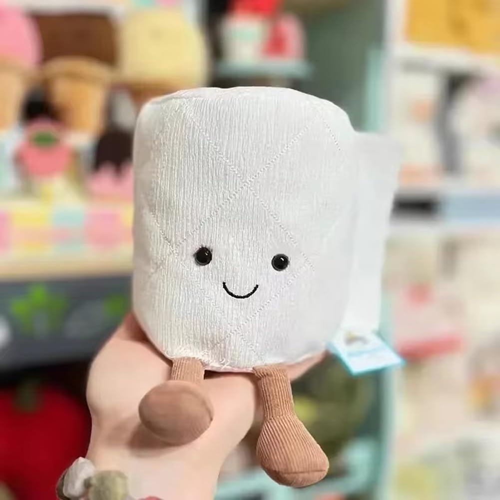 HondoKet Plush and beautiful toilet paper, doll roll, interesting and beautiful doll pendant, White - Image 3