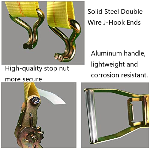 Gxtool Ratchet Tie Down Strap - 2 Pack 2" X 17' Heavy Duty Ratchet Straps With Aluminum Handle, Cargo Straps For Moving Appliances, Lawn Equipment, Motorcycle In A Truck (Heavy Cargo 17') #TOP3