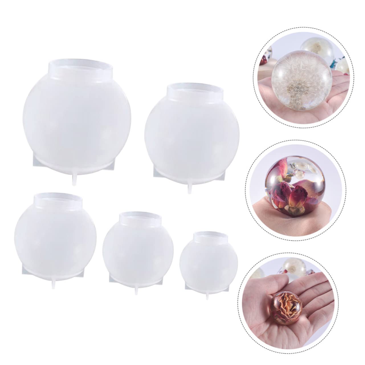 EXCEART 15pièces Moules Silicone pour Boules De Moulage De Décorations Accessoires Artisanal pour Créer Pendentifs Bougies Et Plus