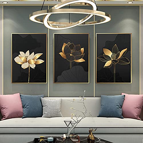 Toile feuille d'or peinture affiche 30x60cm pour habiller un mur vide sans cadre