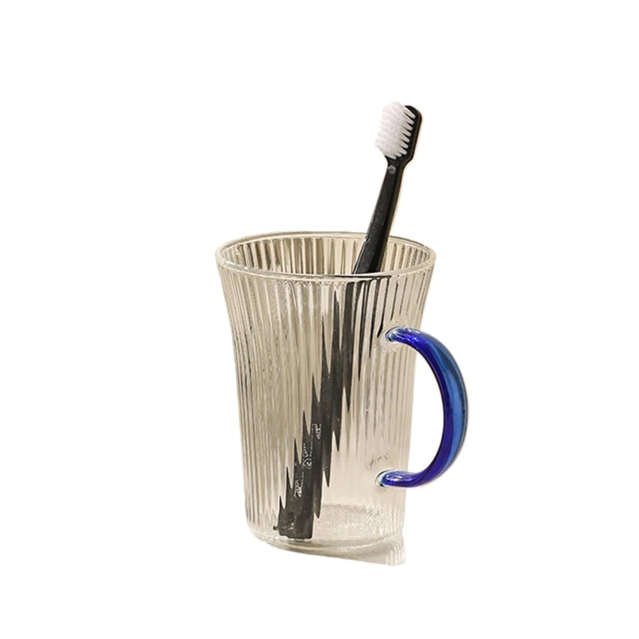 2pcs Tooth Cup Bathroom Glass Toothbrush Couple Mouthwash Cups Toiletries Bursh Holder Storage Mug For Toothpaste(Blue)