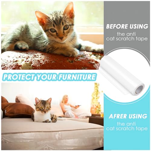 Kratzfolie Katzen Selbstklebend, Katzen Kratzschutz Sofa Transparent, Kratzschutz Wand, Kratzschutzfolie, Couch Katze, AntiKratz Tape für Möbel Couch Sofa Wand Tür Schutz