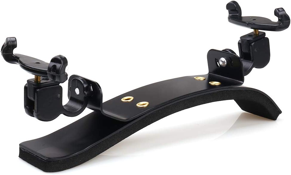 NANYI 4/4 Violin Shoulder Rest, Premium Large Arc aluminum alloy plate skeleton High strength sponge Comfortable violin shoulder pad -Black