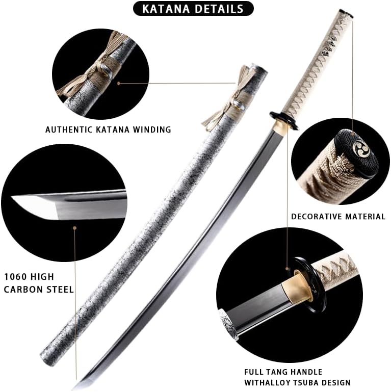 Handmade Sharp Katana, Traditional Clay Tempered 1060/9260/T10 Steel, Full Tang Real Katana Sword, Authentic Japanese Craft Samurai Sword - Image 2