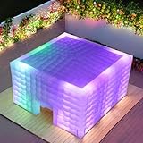 SAYOK Inflatable Party Tent 26.25 x 26.25 x16.5 FT, Inflatable Nightclub with LED Wall Wash Lights, Inflatable Night Club Tent for Adults Wedding Birthday Backyard Party Business