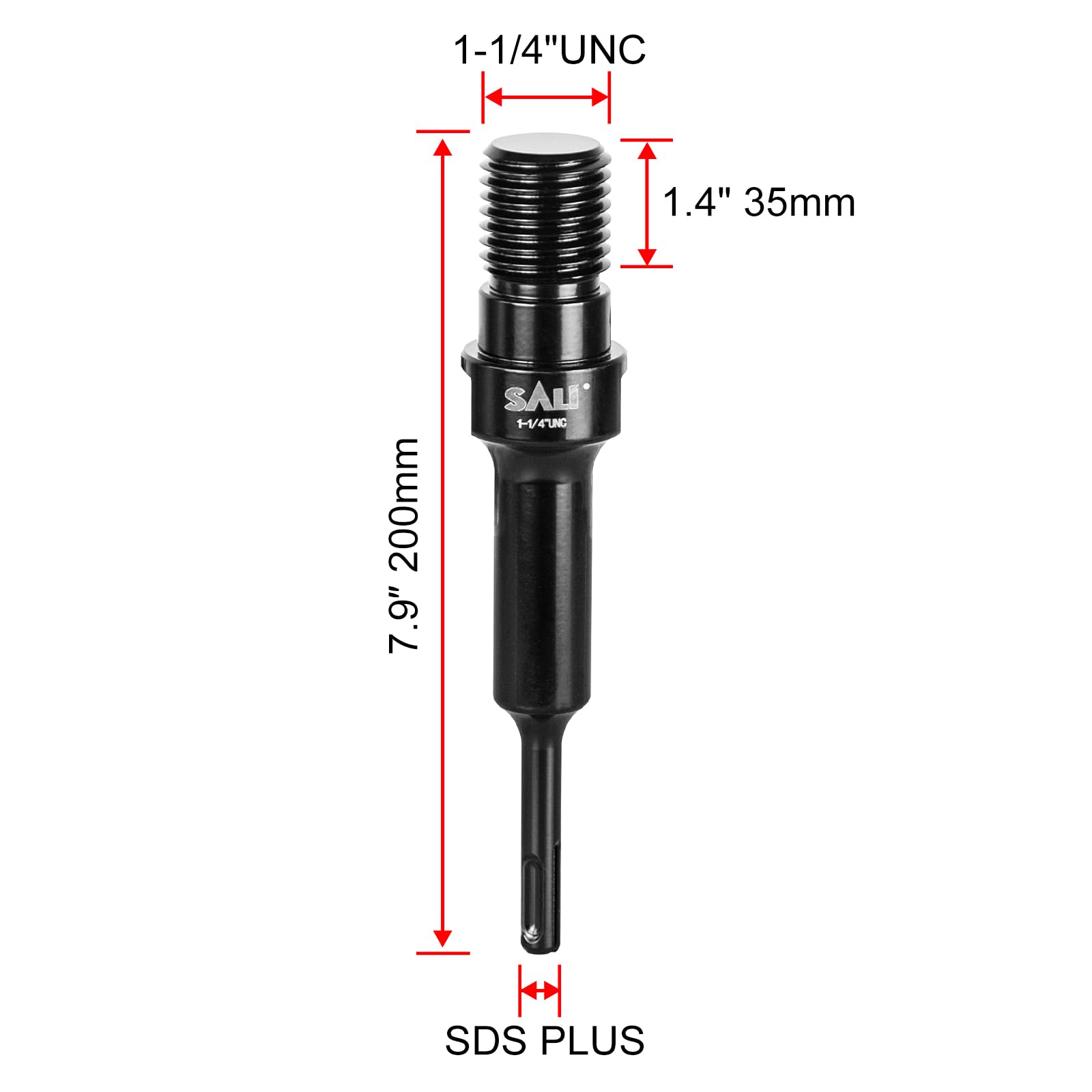 SALI 2 adaptadores de broca de núcleo de 1-1/4 pulgadas UNC a SDS PLUS adaptador de broca para taladro de diamante roscado de sierra