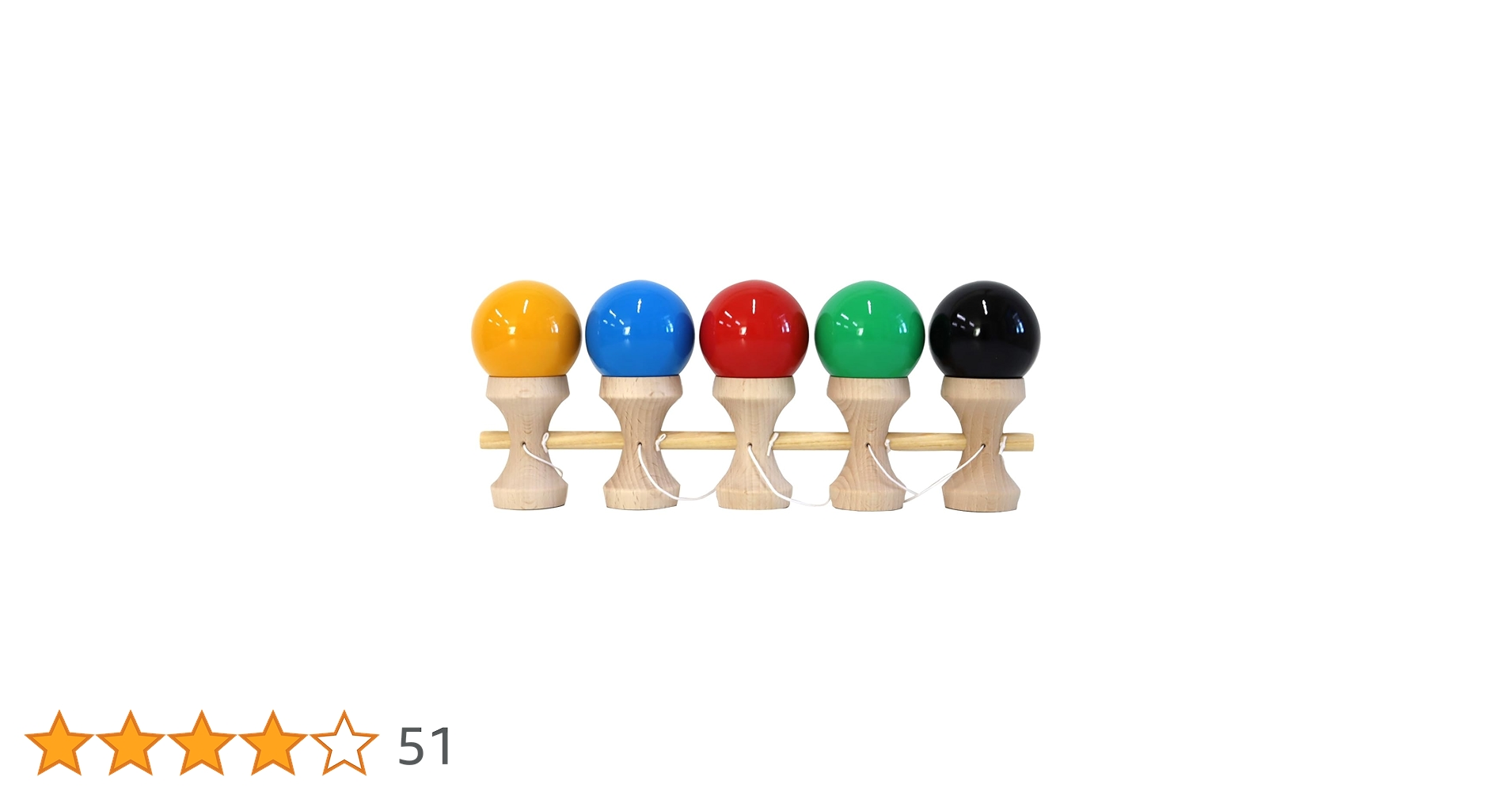 5連けん玉　新品未使用品 5連けん玉☆5連大皿 カラー玉☆秋元けん玉研究所×大空☆山形工房