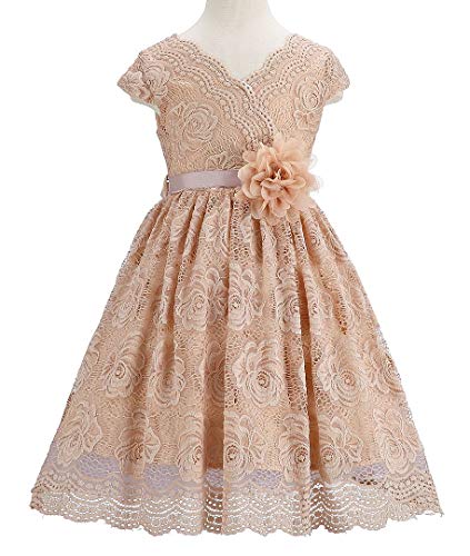Bow Dream Lace Flower Girl Dress Country Daily Casual Party2
