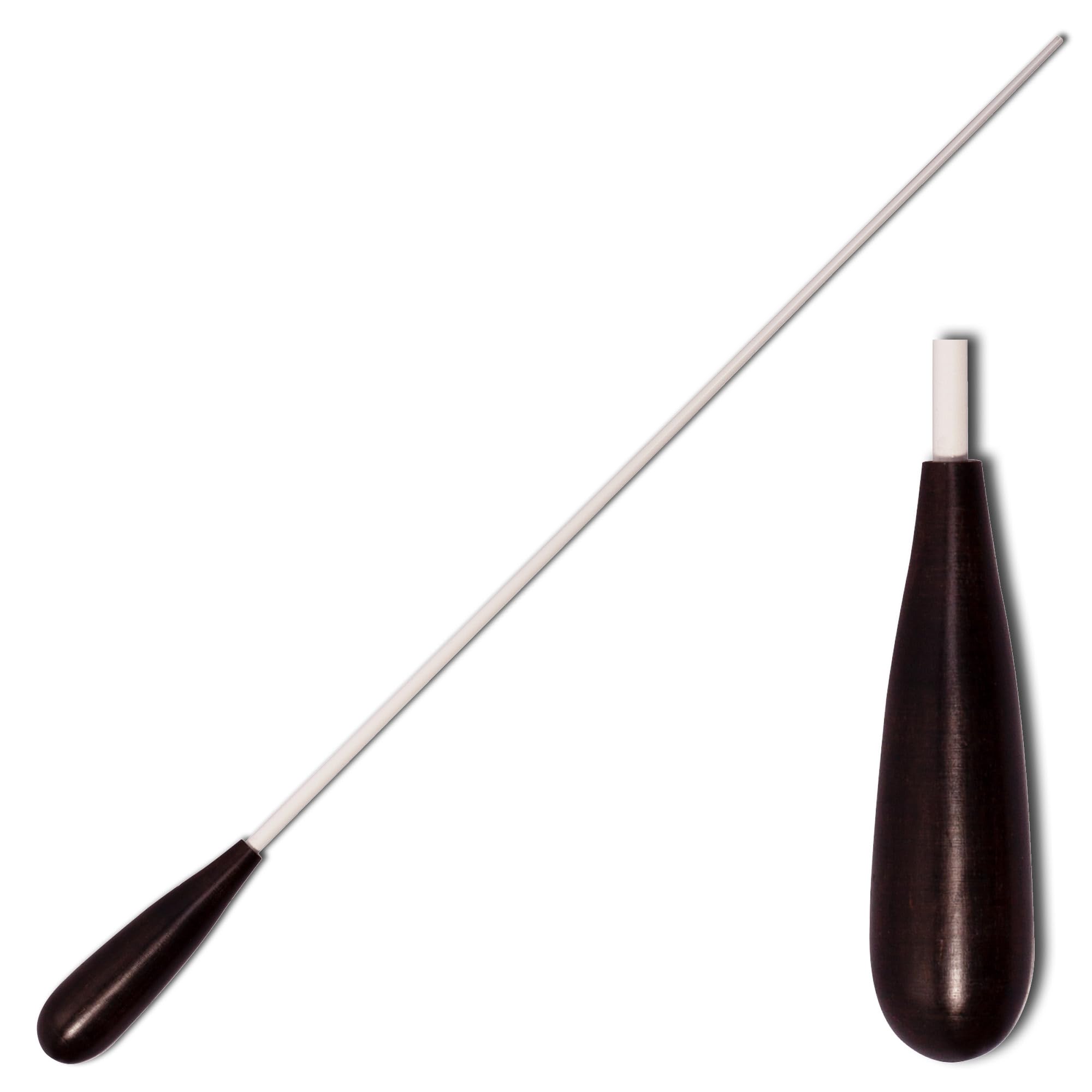 Montford Conductor's Baton, 14" Ebony Wood Tapered Handle with White Lacquered Stick