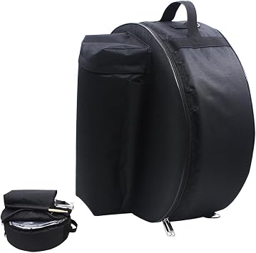 14 inch Snare Drum Bag,Waterproof Padded Snare Drum Cases with Backpack for Accessories,Adjustable Shoulder Straps Protable Travel Drum Case Black, 17.5 x 17.5 x 6.7 inches Fits 14-inch drums