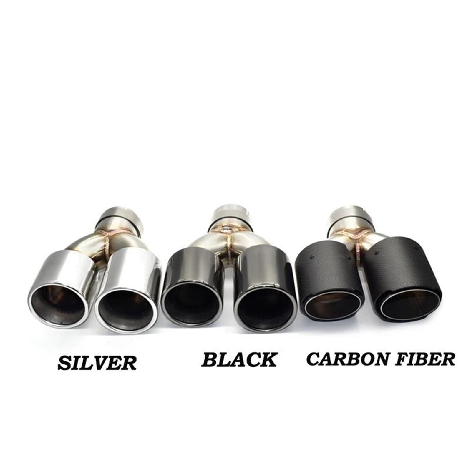 1 Szt Podwójna Końcówka Wydechu Ze Stali Nierdzewnej Rura Wydechowa Rura Wydechowa Wydech Samochodowy 60mm Dysza Wlotowa Dla BMW E90(Black 1 pcs)