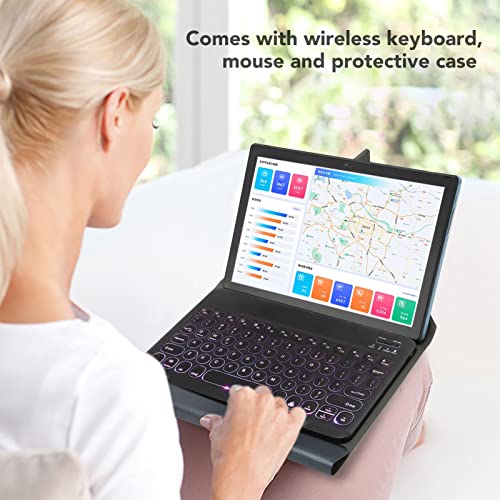 10,1-Zoll-Tablet Android 11-Tablet, Octa-Core-Tablet-PC mit BT-Tastatur, 12 GB RAM, 256 GB ROM, 512 GB Erweiterbar, 4G-LTE-Tablet mit BT-Tastatur für Geschäftsstudenten, Geschenke (Blau) – Bild 5