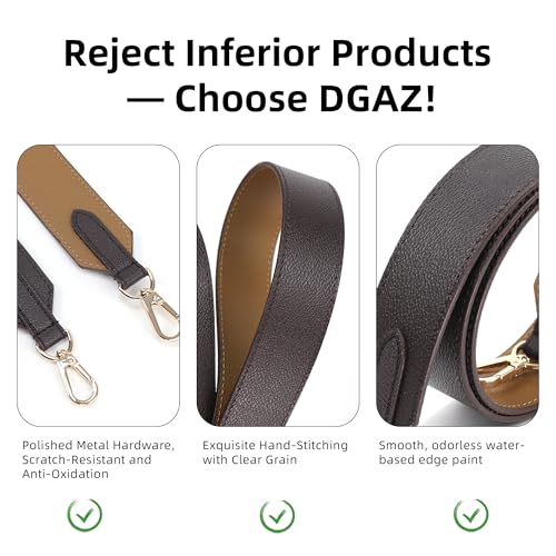 Image of DGAZ Vachetta Leather Crossbody Strap for ONTHEGO bag with Gift Box, Handmade DIY purse strap (1.5 Inch Wide,43.3 Inch Long; Color Blocking (Wide Strap))