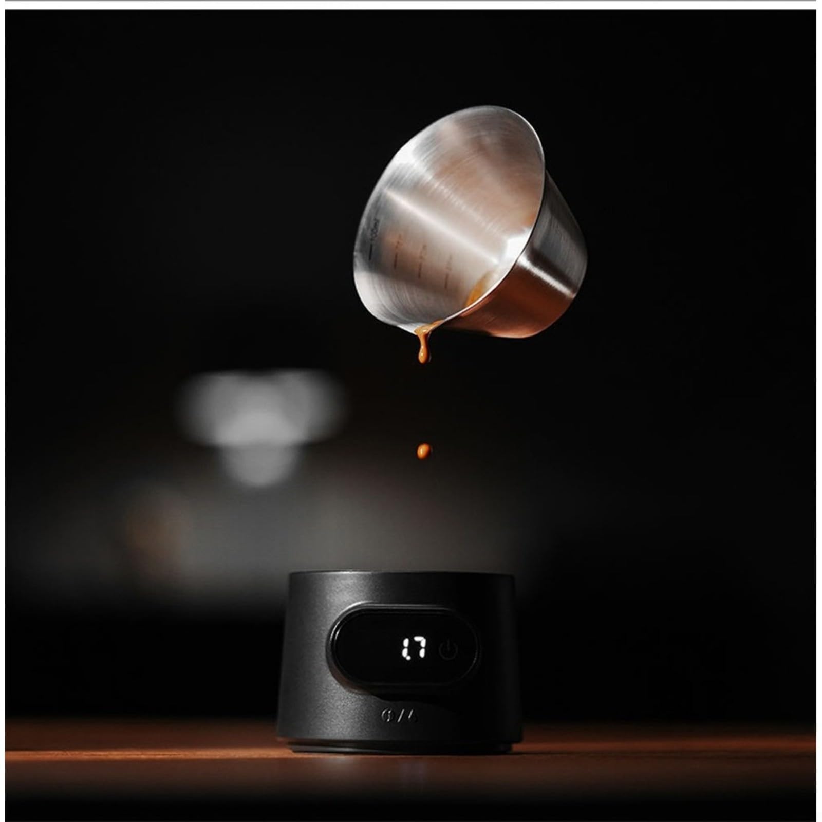 Digitale Espresso-Kaffee-Waage mit 100 ml Tropfbecher, 0,1 g Präzisions-LED-Anzeige zum Brauen