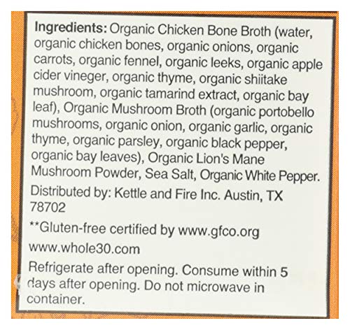 Image of Kettle And Fire Broth Mushroom Chicken Bone, 16.9 OZ (Pack of 3)