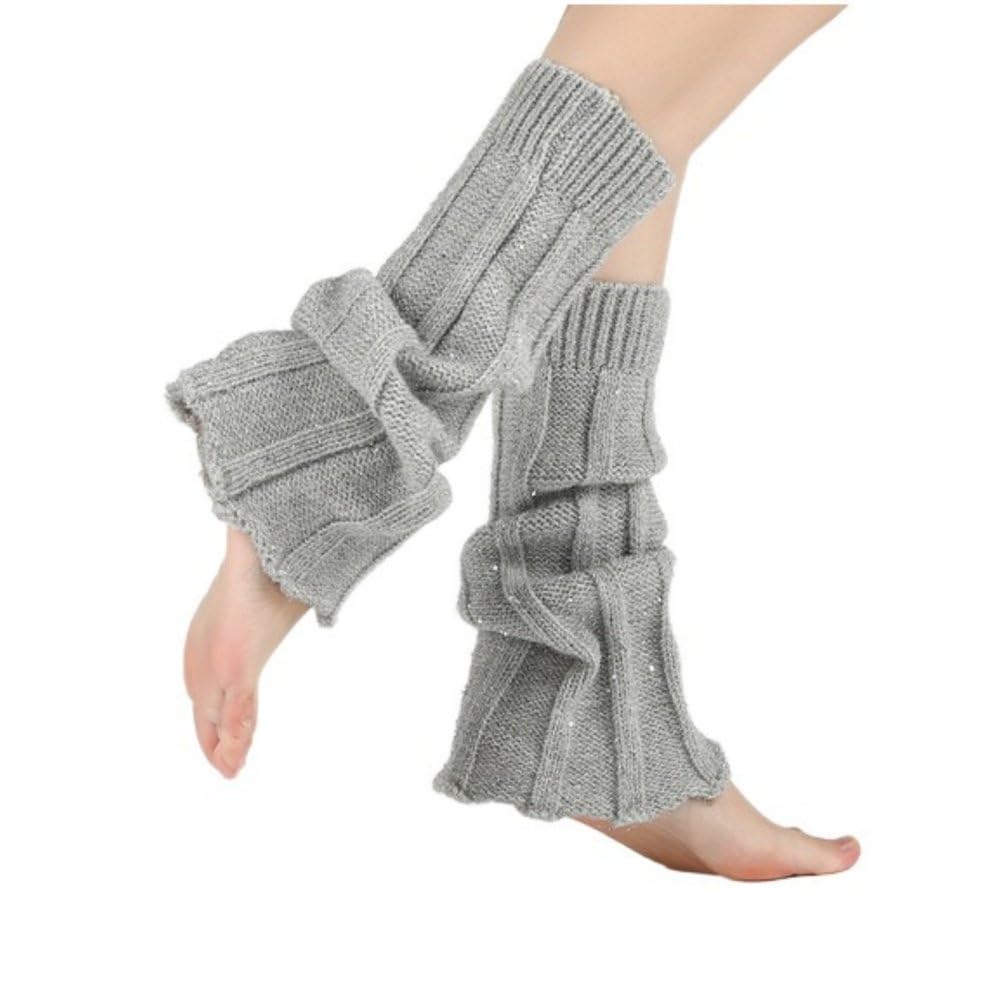 Womens Shiny Sequin Y2k Streetwear Soft Knitted Leg Warmers for Yoga Party Sports