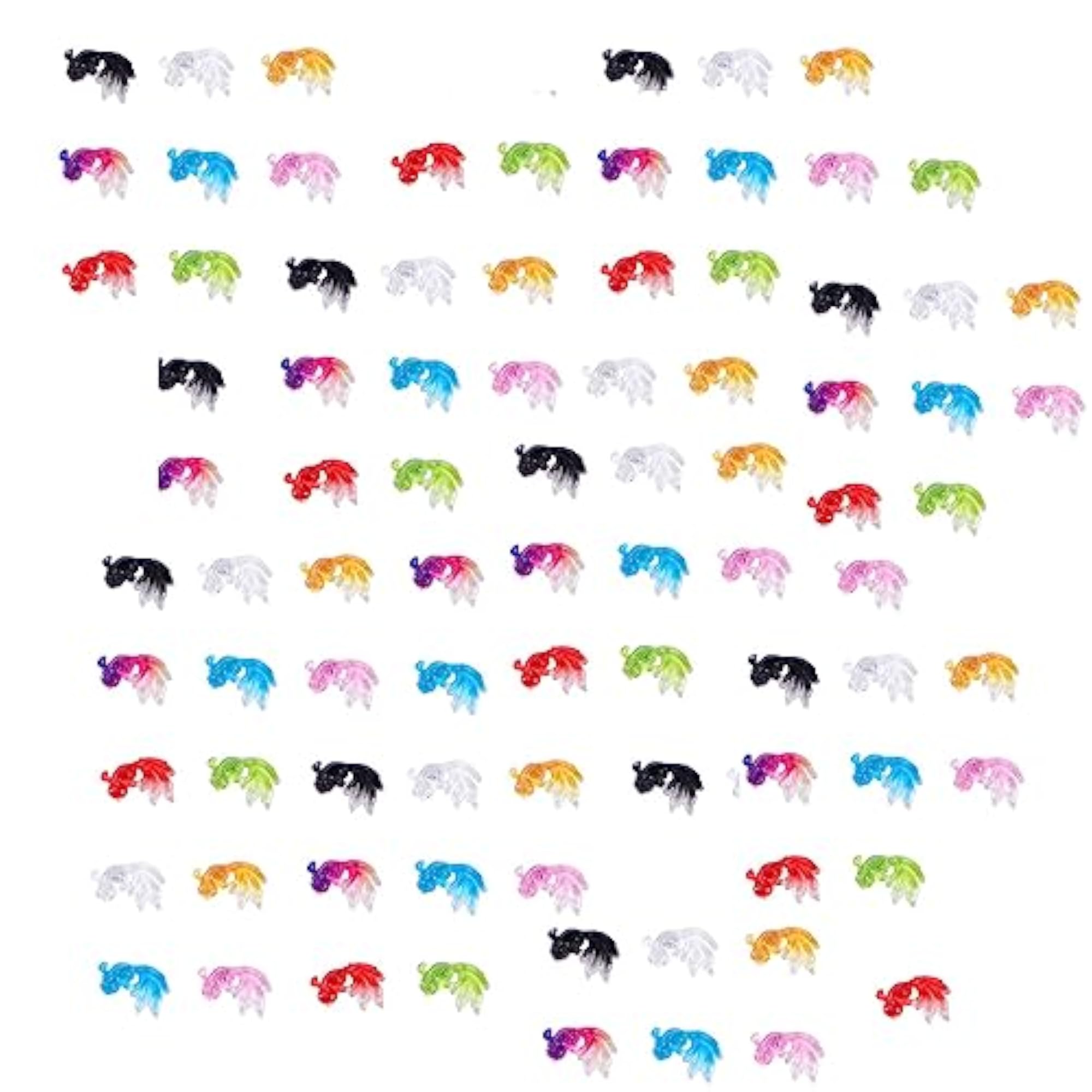 100 Pieces Colorful Fish Nail Pendants for DIY Crafting