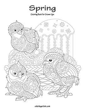 Paperback Spring Coloring Book for Grown-Ups 1 Book