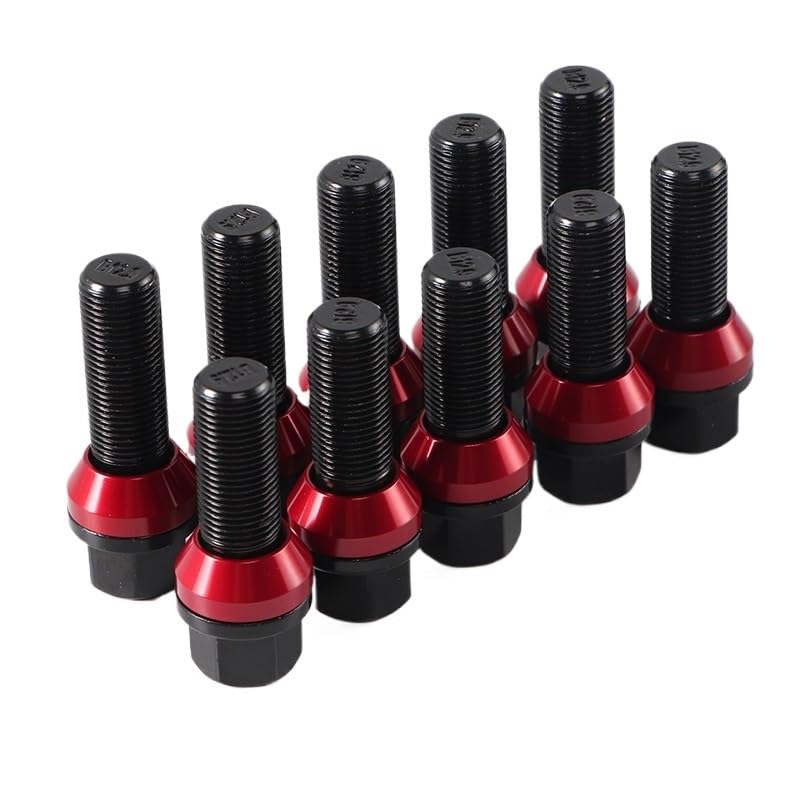 Ecrou Antivol,Boulon de Roue,Goujon de Roue Lot de 4/5 boulons et écrous forgés de qualité B12.9 Utilisation adaptée pour roues, adaptés aux modèles BMW E90/E60/E39/F10/F20/E46, adaptés aux modèles Au