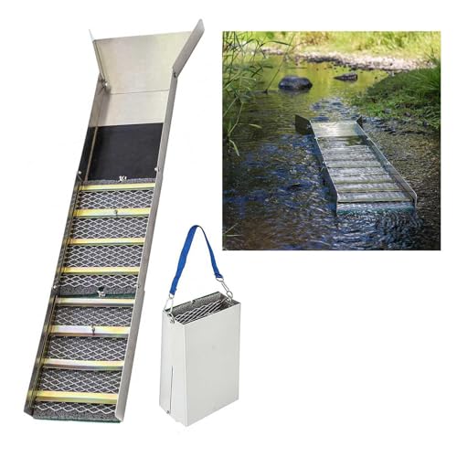 Folding Gold Sluice Box, Portable Aluminum Alloy Gold Panning Chute for Prospecting & Recovery, Compact Mining Tool for Rivers & Streams