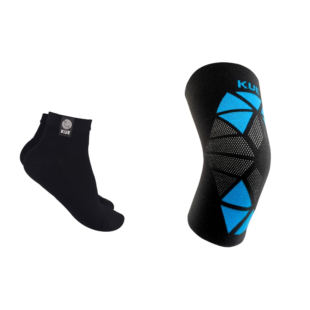 KUE Badminton Athletic Essential Kit | Sports Kits For Boys and Girls | Kit Set For Men | Ankle Socks, Elbow Cap | Black | L/XL (L/XL, Black) (L/XL, Black)-image-11