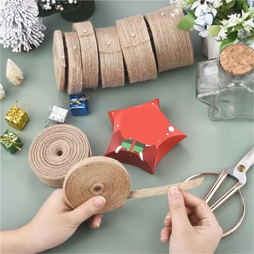 Cinta arpillera de yute 10m para lazo decorativo de fiesta y embalaje hecho a mano 5