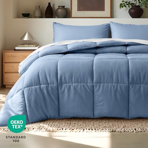 Image of Bare Home Comforter Set - Full Size - Ultra-Soft - Goose Down Alternative - Premium 1800 Series - All Season Warmth (Full, Coronet Blue)