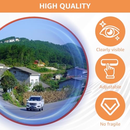 LOYORTY Espelho de trânsito de 30,5 cm, espelho convexo, espelho de garagem de ponto cego para garag