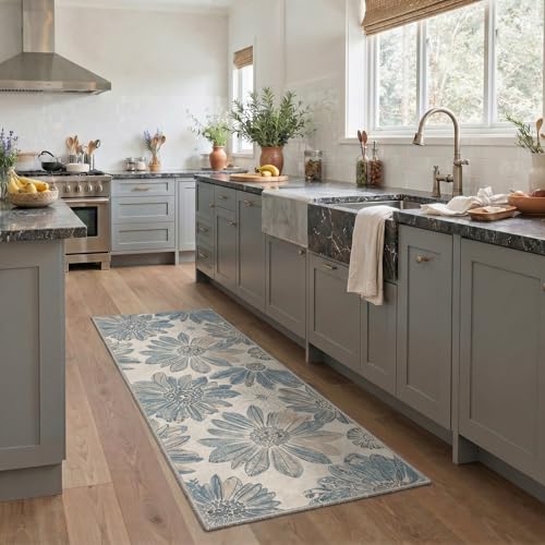Tapete Bavni 2x5 ft reciclable con diseño floral miniatura 2