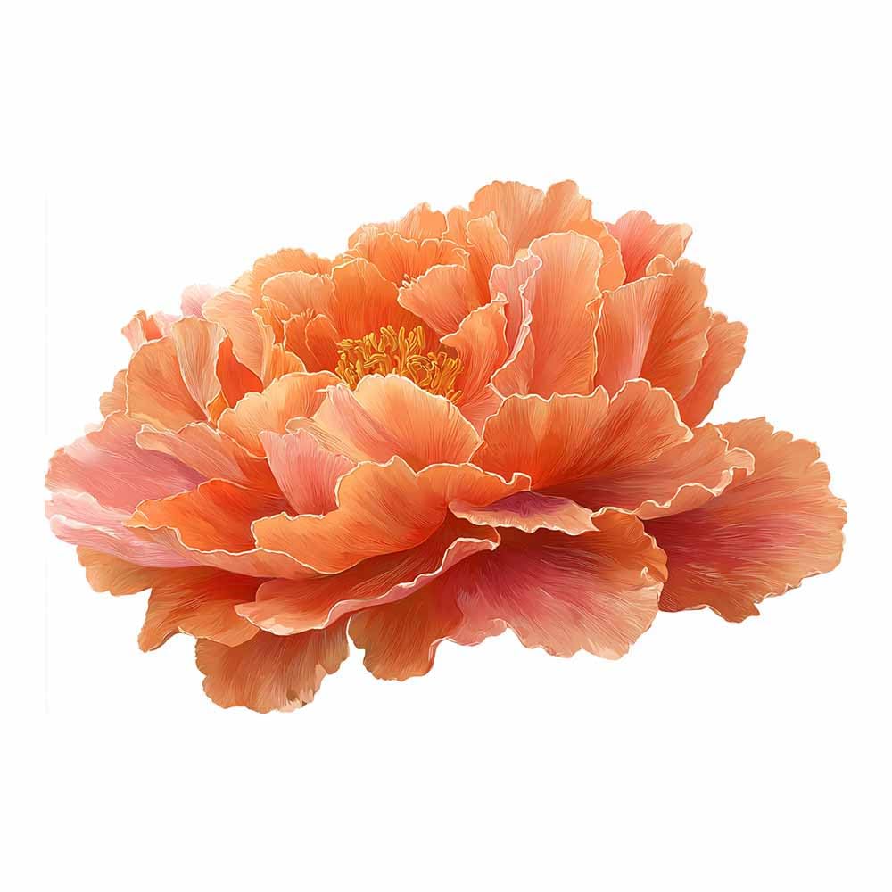 ZAMAEIU Landscape Canvas Painting Painted peony blossoms Wall Decor, Modern Artwork, For Bedroom Living Room Bathroom Home Office Room Decorations(orange)-80x120cm Unframed