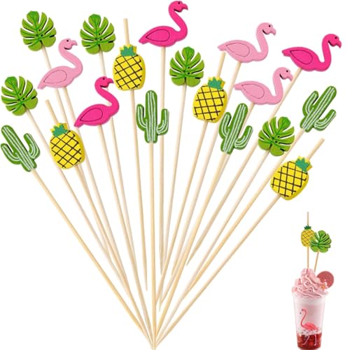 ZHAOYCSH 100 Unidades Palillos para Aperitivos Decorativos de 4.72 Pulgadas, Divertidas Brochetas de Cóctel y Pinchos para Frutas, Pasteles, Postres, Canapés, Fiestas, Cumpleaños, Bodas, Navidad