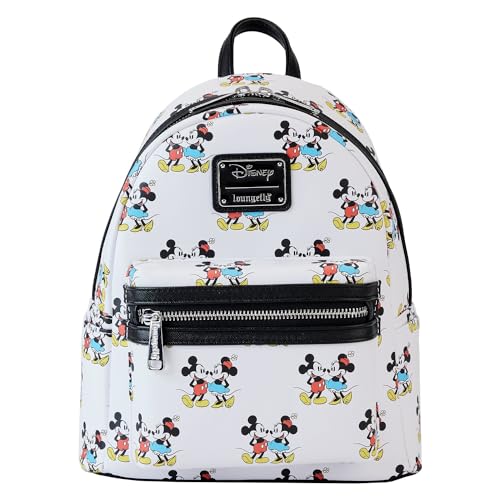 Loungefly Disney Mickey and Minnie Mouse Classic All Over Print Womens Double Strap Shoulder Bag Purse