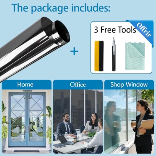 Niviy Home Window Tint Film Heat Blocking, One Way Window Film 17.5"x 78.7" - image 8
