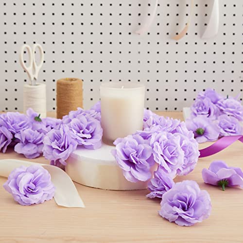 Image of Bright Creations Silk Foam Roses - 50 Stemless 3in Light Purple Heads - Realistic Blooms for Wedding Decor & DIY Crafts - Bulk Artificial Roses Light Purple Flowers