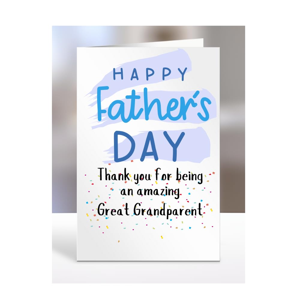 Thank you for being an amazing, Happy Father's Day Card for Great Grandparent, gifts for men, women, him, her, boy, girl, female, male, presents, from, A5-251_124