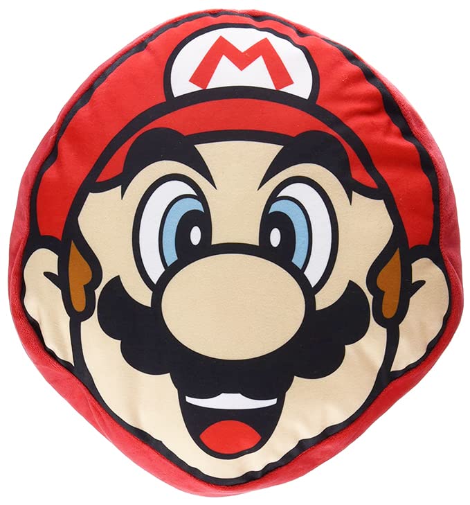 Coussin Mario Face 30 cm Nintendo idéal pour décorer un espace gaming