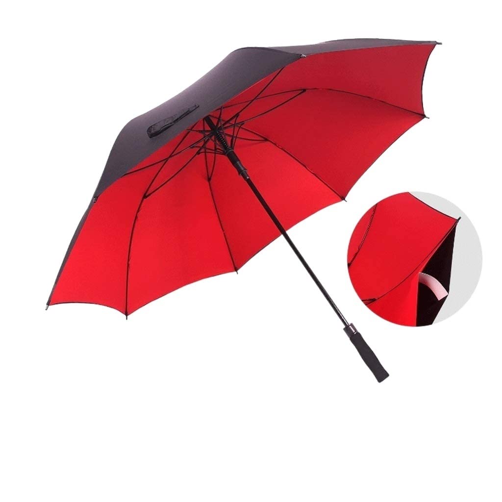 Parasol Odporny na Burzę Parasol golfowy UV. Ochrona automatyczna Otwarta podwójna baldachim wentylowany parasolowy parasol wodoodporny kij parasole Samochód Parasol (Color : Rot, Size : 85cm)