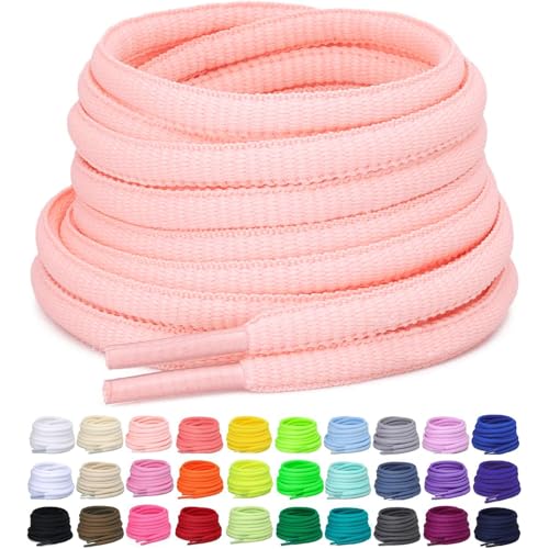 Image of 2 Pairs Oval Athletic Shoelaces 33 Colors 1 /4 inch Half Round Shoe Laces for Sneakers