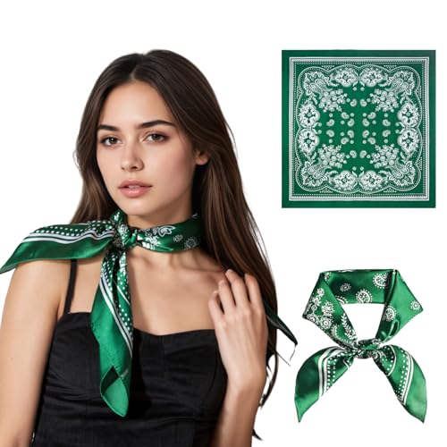 Seawhisper Premium Printed Satin Silk-Like Head Scarf for Women Square Hair Scarf Bandanas for Women 26 Inches - Main Image