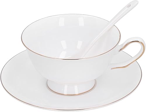 Juego de 4 tazas y platillos de expreso, juego de tazas de café, tazas de café expreso de porcelana, tazas de té, taza de café con leche con