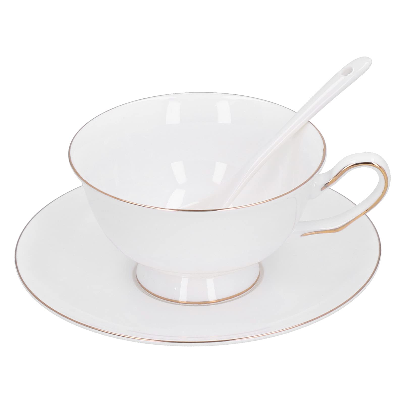 Do kawy, na filiżanki do herbaty ze spodkami i łyżką, elegancki porcelanowy zestaw filiżanek do latte, prezent urodzinowy, zestaw 4-częściowy
