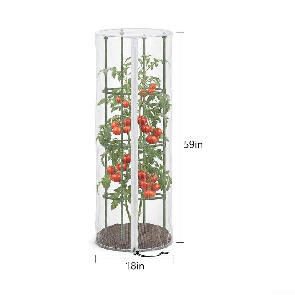Rete per uccelli da giardino con coulisse, copertura per piante riutilizzabile per gabbie per pomodori e parassiti, verde, 150 x 46 cm (4 pezzi)
