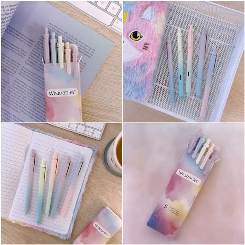 Set de 5 bolígrafos gel retractiles allydrew 0.5 mm negro miniatura 6