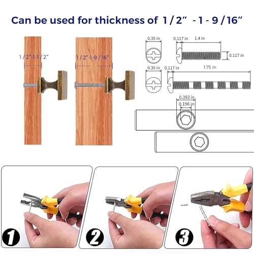 Image of Ravinte Cabinet Knobs Antique Brass Square Knobs, Drawer Knobs, 30 Pack | Single Hole, Solid Metal, Easy Install, Screws Included, Rust-Resistant, For Cabinets, Drawers, Dressers