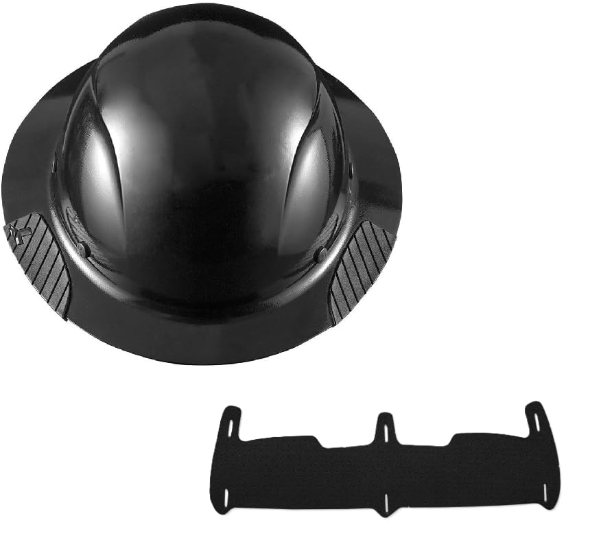Lift Safety HDF-15KG DAX Hard Hat, Black Full Rim with HDF-19BP-BK DAX BROW PAD Suspension Replacement