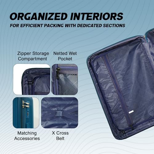 Image of UrbanGlide Trolley Bag | Premium Polypropylene Hard Shell Luggage | Premium Polypropylene Hard Shell, TSA-Type Lock, Silent Spinner Wheels, Durable Design