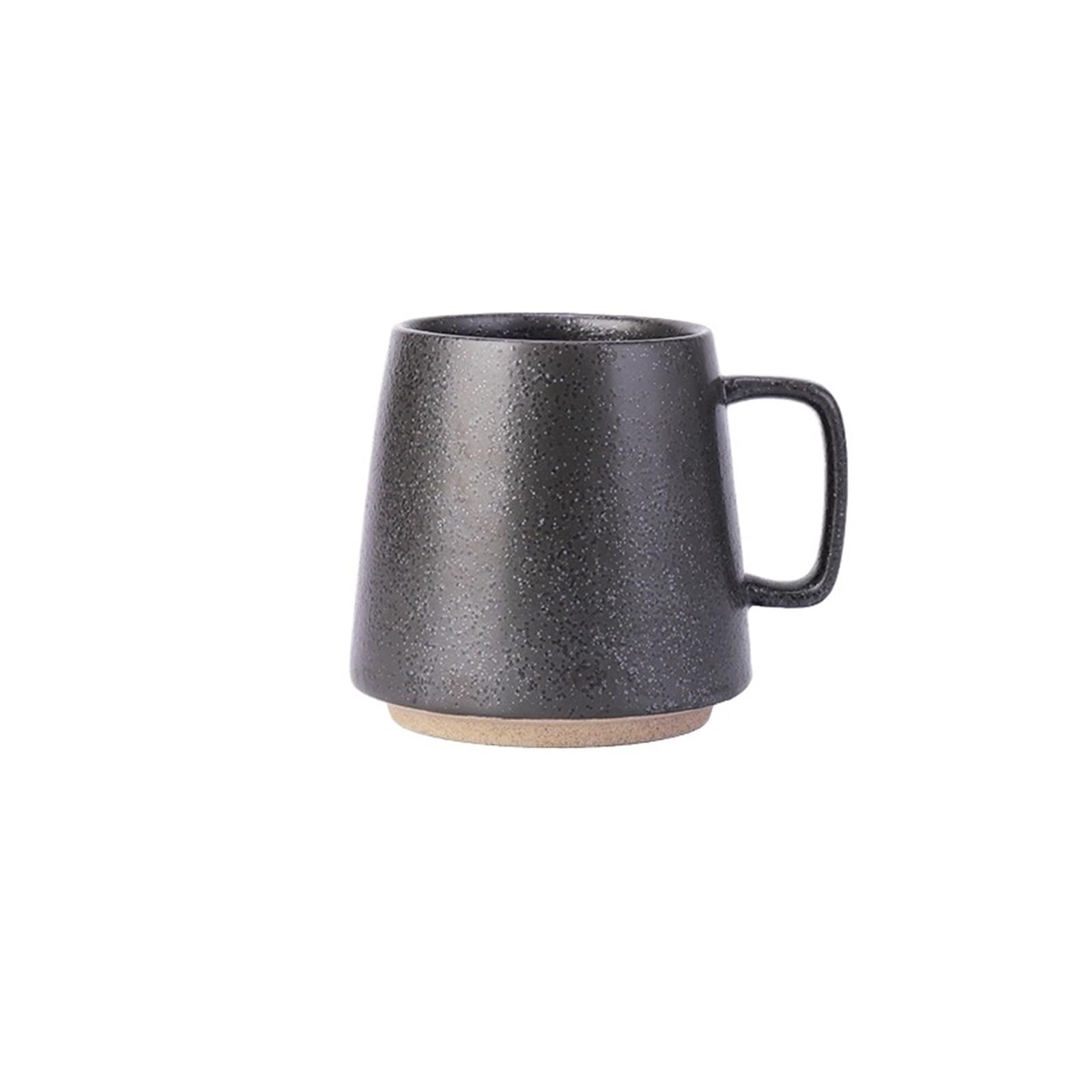 HLHLOP777 Coffee Mugs Vintage Ceramic Coffee Cup Afternoon Tea Milk Mug Black Spotted Pattern with Handle Coffee Cup