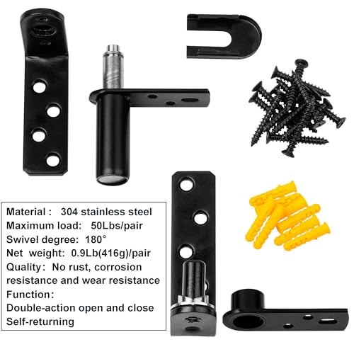 Hfcenxie Saloon Door Hinges,Cafe Door Hinges,Self-Return Double Swinging Door Hinge,Saloon Doors Swinging,Bar Door Hinges,Swinging Door Hardware,304 Stainless Steel,50Lbs Load_Bearing thumb #1