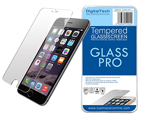 DigitalTech® - Protector de Pantalla de Vidrio Templado para móvil Apple iPhone 6 y 6s