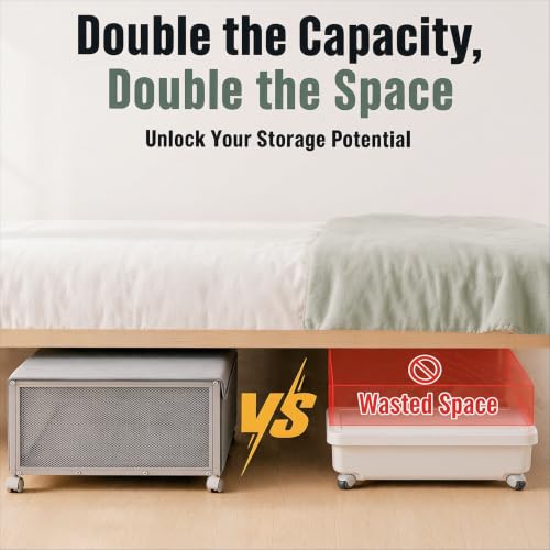 Image of Fokyfok 2Pack Under Bed Storage Containers,10 inch Height,31 inch Long